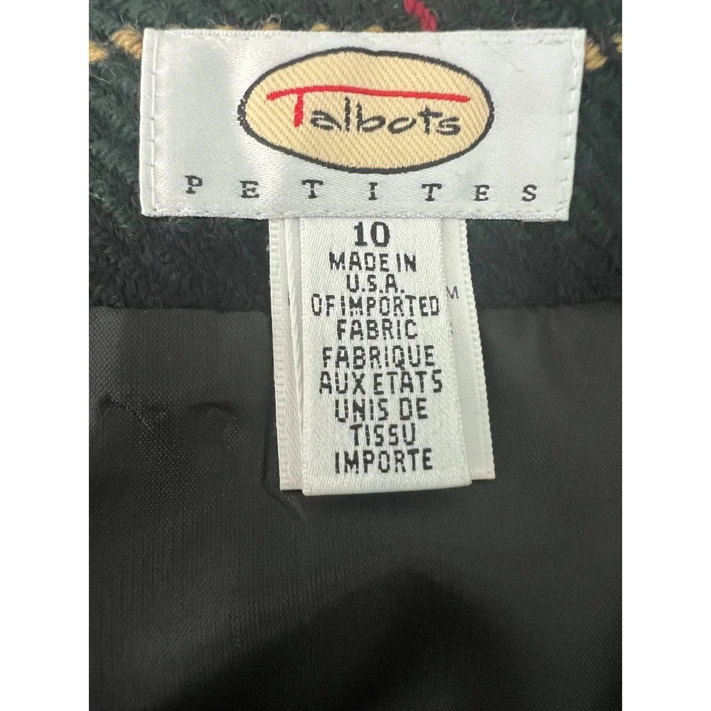 Vintage Talbots Womens Skirt Tartan Plaid‎ 100% Wool Pencil Size 10P NEW